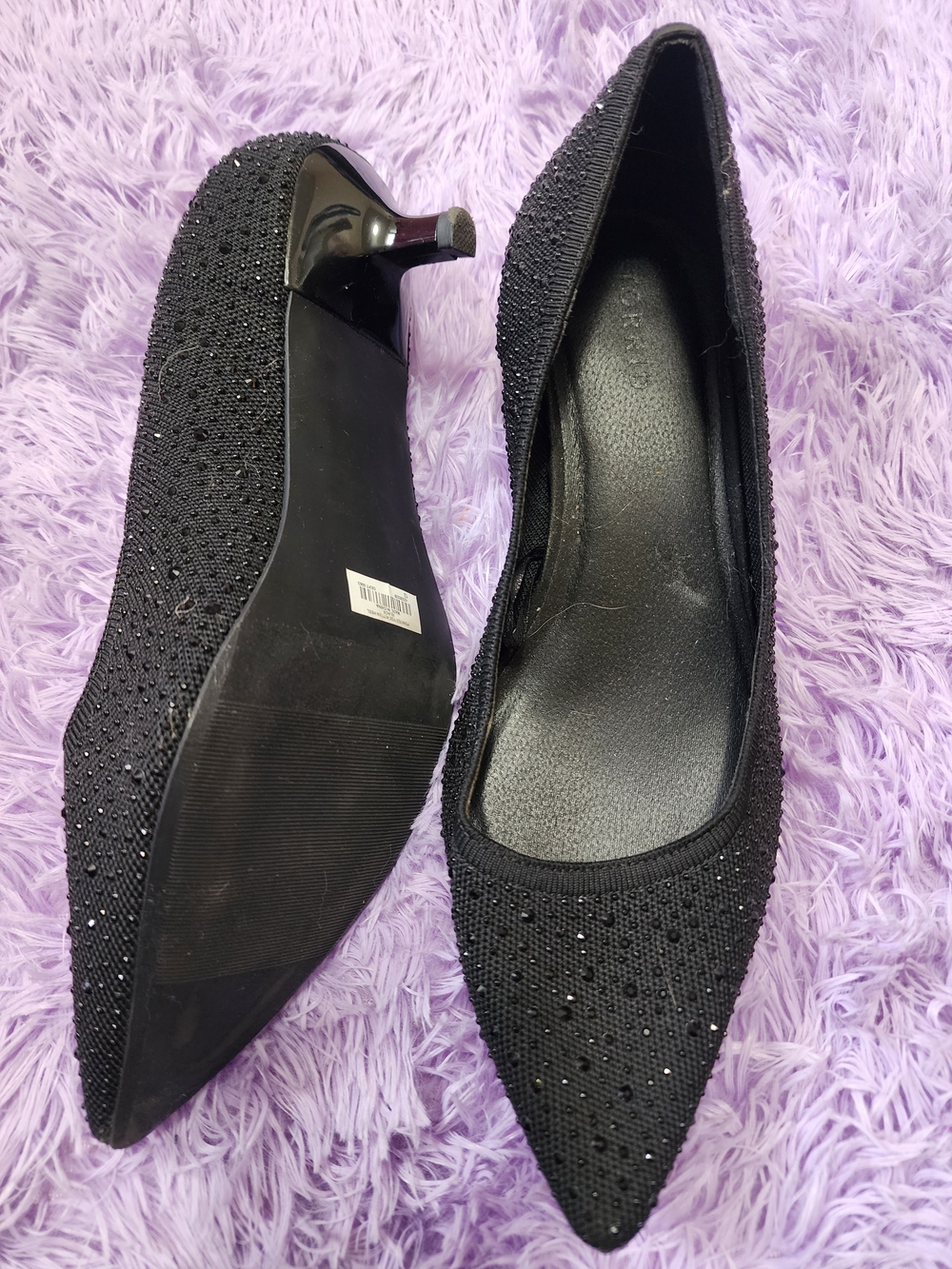 New! 13W [Torrid] Black Pointed Toe Sparkle Kitten Heels -Comfortable & Classy